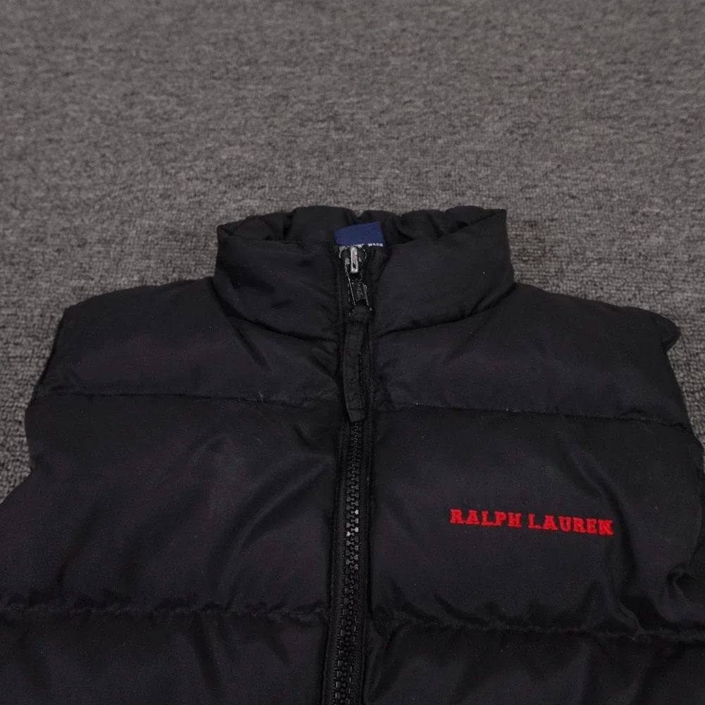 Ralph Lauren Vest Kids Small Black Down Puffer Quilted Zip‎ Nylon Winter